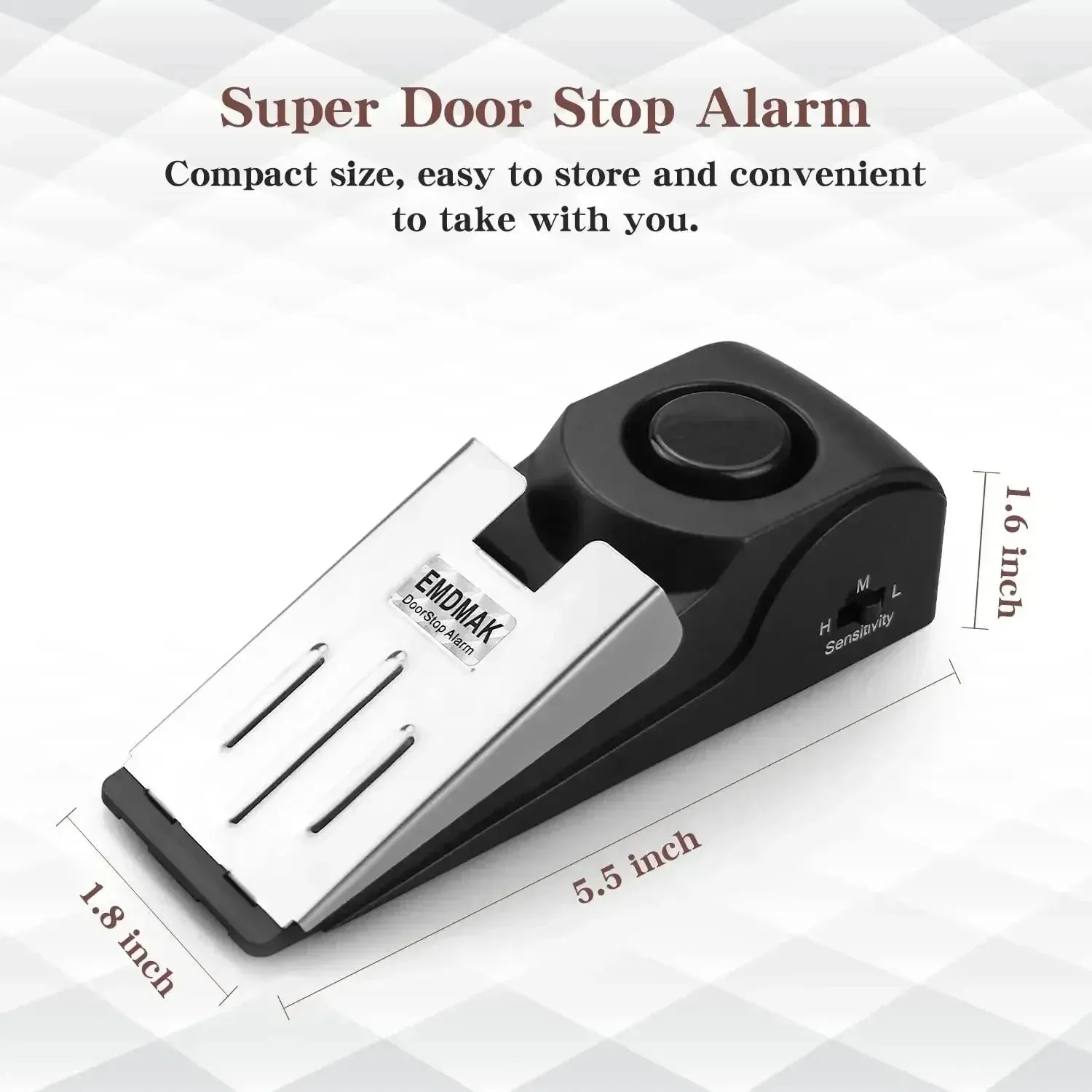 1-4 Piece Portable Door Stopper, Anti-Theft Alarm for Safety.