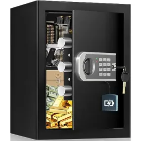 1.0 Cuft Small Security Digital Home Safe Box, Electronic Money Safe Box With Programmable Keypad, Removable Shelf, Combination Lock Fireproof Safes For Cash Jewelry Document Firearm Medicines