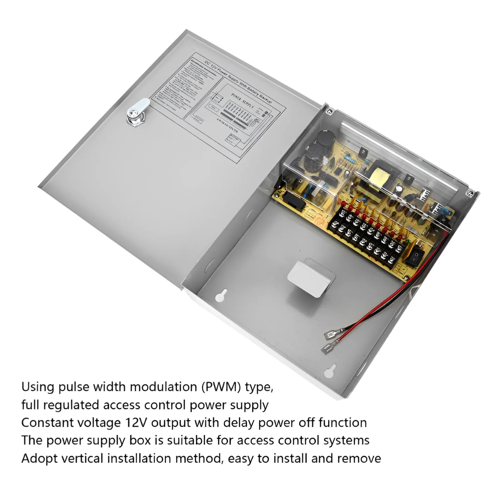12V UPS Power Supply Box with PWM Access Controller for Security Cameras