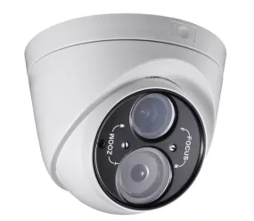 2.1MP HD TVI 1080p Professional WDR Armored Turret Dome Camera, Vari-focal, White/Black Face