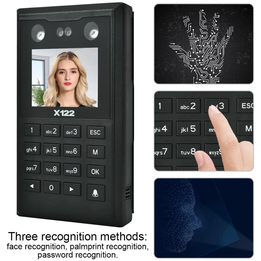 2.8in TFT Face Palmprint Time Attendance Wiegand26 Access Control Machine fingerprint sensor