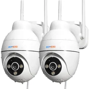 2W7 AI 6MP Dual Lens Security Cameras Outdoor,PTZ WiFi Camera Wired for Home Security,Motion Detection, Human Tracking,Color Night Vision,IP66 Waterproof,2-Way Audio 2.4G WiFi, 24/7 Recording,SD Slot