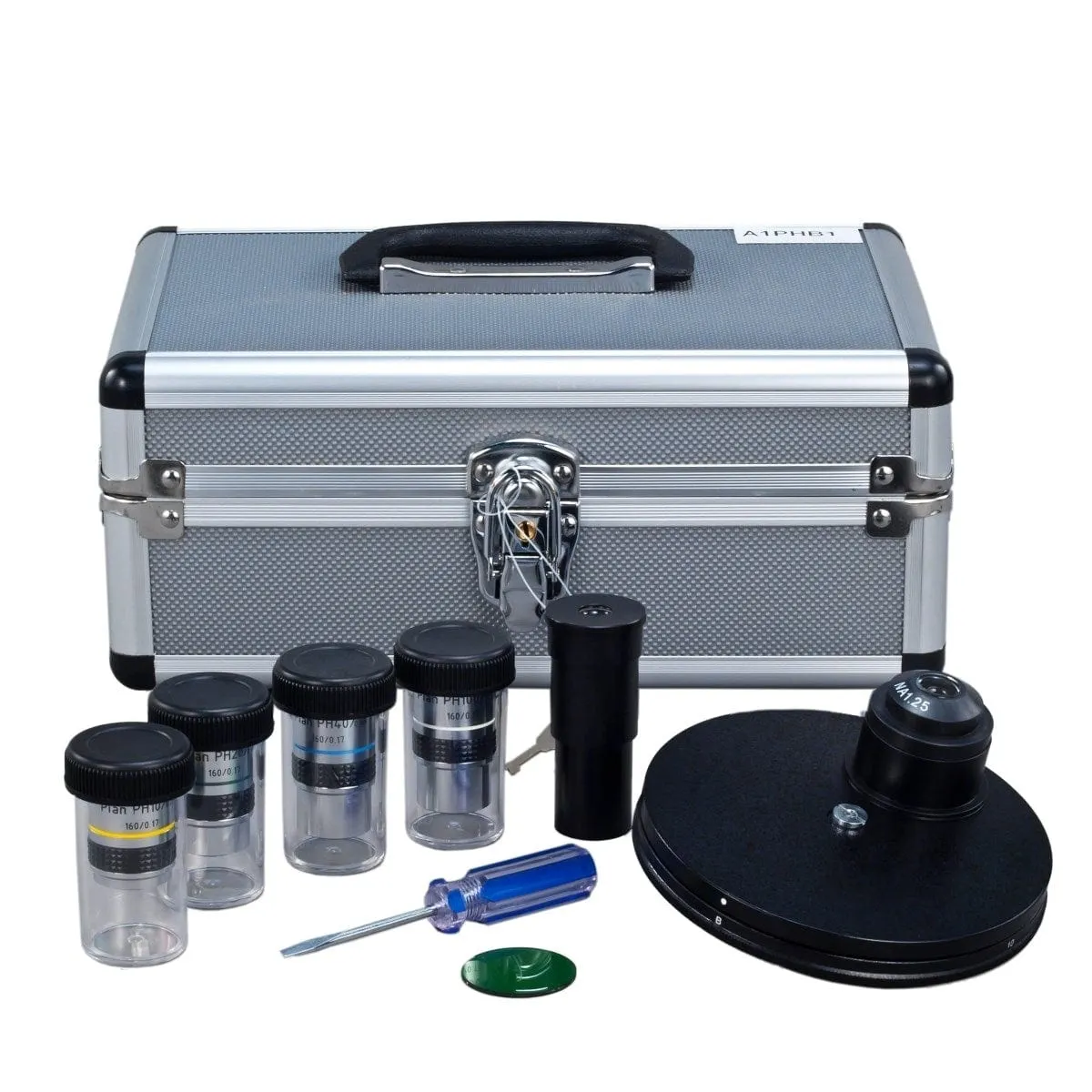 40X-2000X 3MP Digital Integrated Microscope with LED Illumination   4-lens Plan Phase-contrast Turret Kit