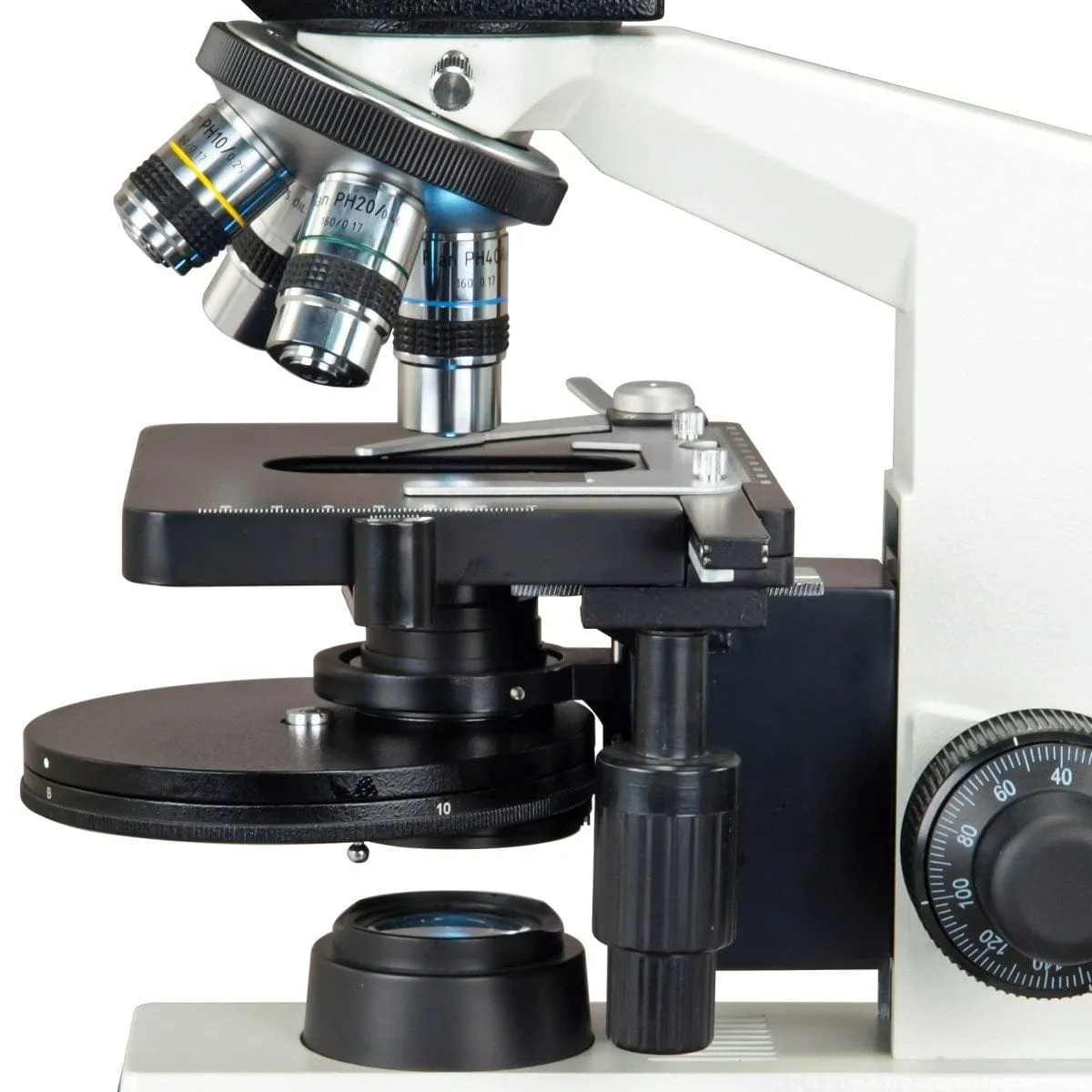 40X-2000X 3MP Digital Integrated Microscope with LED Illumination   4-lens Plan Phase-contrast Turret Kit