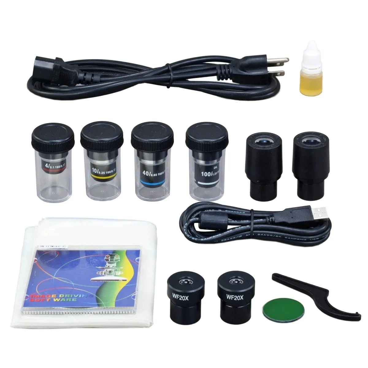40X-2000X 3MP Digital Integrated Microscope with LED Illumination   Blank Slides, Tissues