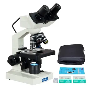 40X-2500X 1.3MP Digital Integrated Microscope with LED Illumination   Vinyl Case, Blank Slides, Tissues