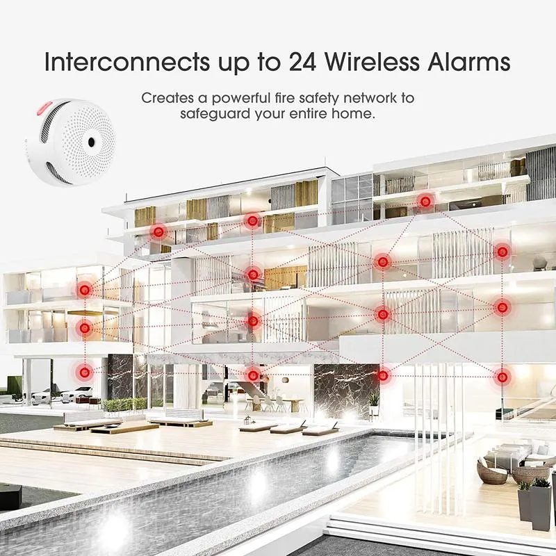 6-Pack XS01-WR Wireless Smoke Alarms   1-Pack RC01 Pro Remote Controller