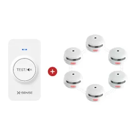 6-Pack XS01-WR Wireless Smoke Alarms   1-Pack RC01 Pro Remote Controller
