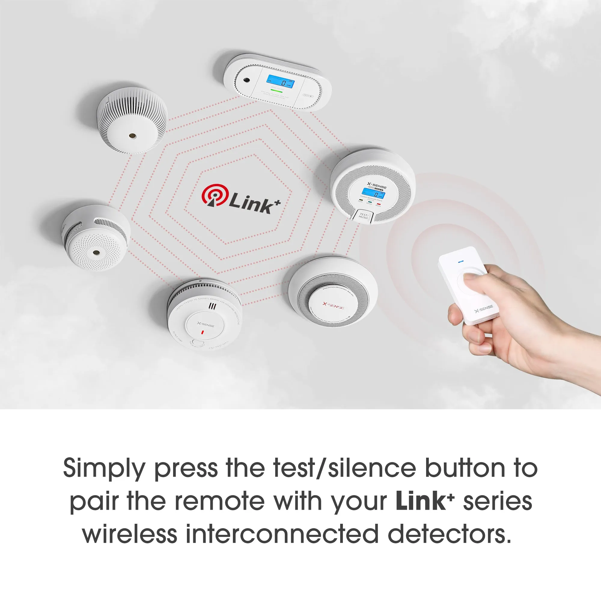 6-Pack XS01-WR Wireless Smoke Alarms   1-Pack RC01 Pro Remote Controller
