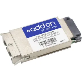 AddOn GarrettCom GBIC-SXSC-H Compatible TAA Compliant 1000Base-SX GBIC Transceiver (MMF, 850nm, 550m, SC, DOM) GBIC-SXSC-H-AO