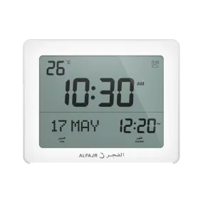 Alfajr Automatic Worldwide Digital Azan/Athan/Nimaz Prayer Wall and Desk Clock CF-19 (White)