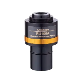 AmScope 1X Adjustable C-mount Relay Lens Adapter for Microscope Cameras