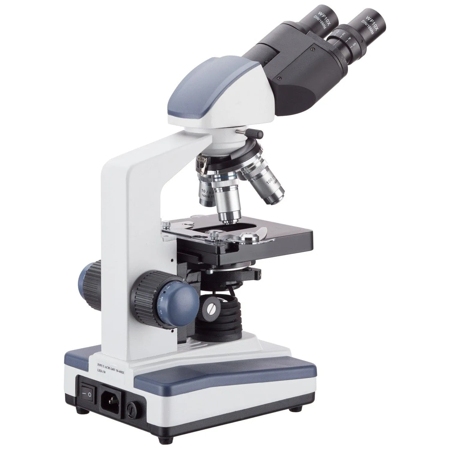 AmScope B120 Series Binocular Compound Microscope 40X-1000X Magnification with LED, Siedentopf Head, 25 Prepared Slides and Optional Digital Camera