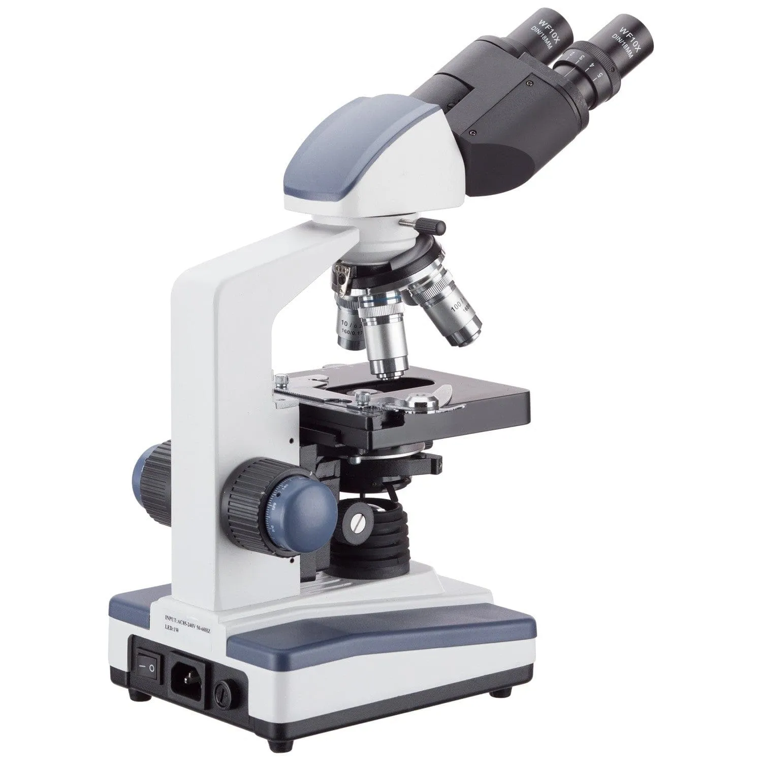 AmScope B120 Series Binocular Compound Microscope 40X-2500X Magnification with LED, Siedentopf Head and 2MP Digital Camera