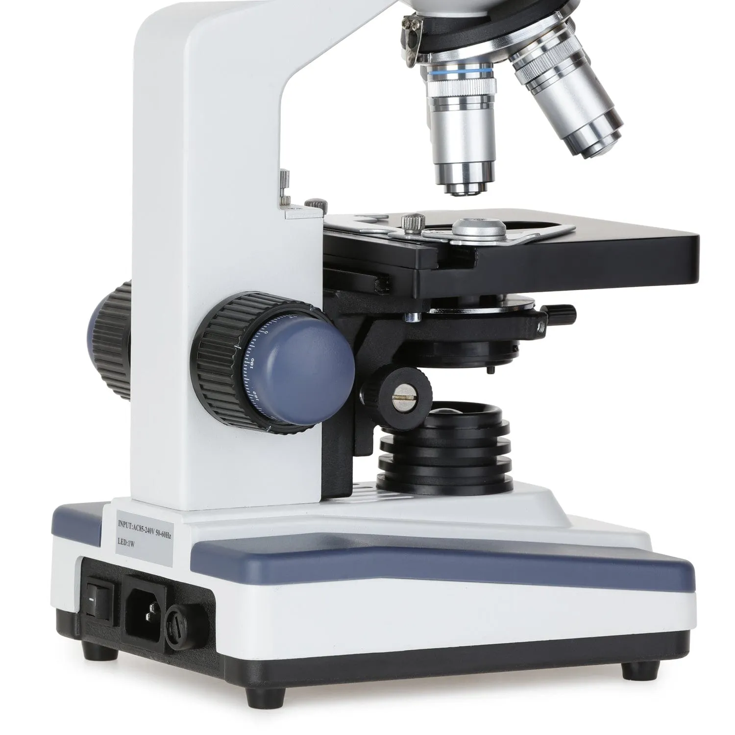 AmScope B120 Series Student & Professional LED Binocular Compound Microscope 40X-2500X Magnification With 3MP Digital Camera and 3D Stage