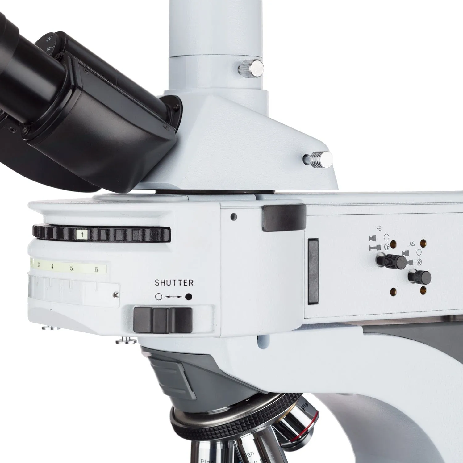 AmScope FM820 Series Upright Fluorescence Trinocular Compound Microscope 40X-1000X Magnification with Rotating Multi-filter Turret and 14MP Camera