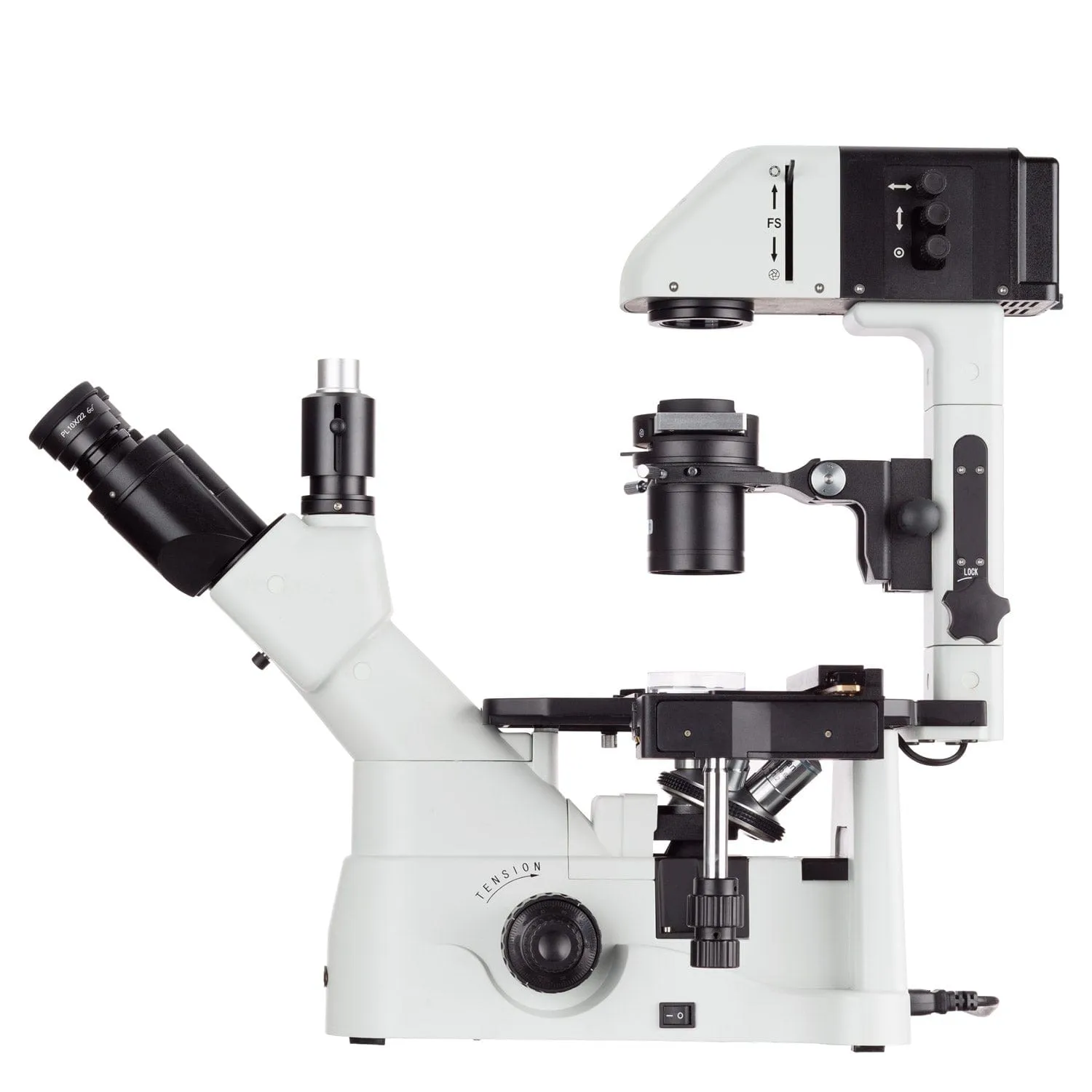 AmScope IN480 Series Inverted Infinity-corrected Phase-contrast Trinocular Compound Microscope 40X-1500X Magnification with Koehler Illumination and 11.6" 60fps Real-time Imaging system