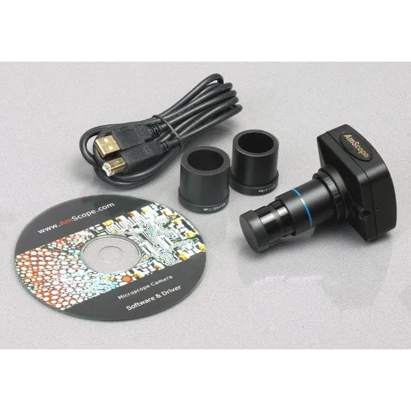 AmScope M500 Series Student Monocular Compound Microscope 40X-1600X Magnification with USB Camera