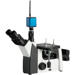 AmScope ME1200 Series Inverted Metallurgical Trinocular Compound Microscope 50X-1250X Magnification with 1080p HDMI Camera with WiFi