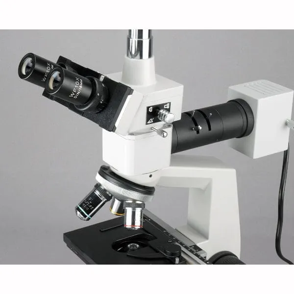 AmScope ME300 Series Metallurgical Trinocular Compound Microscope 40X-400X Magnification with 1.3MP USB 2.0 Camera