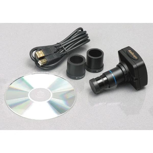 AmScope ME300 Series Metallurgical Trinocular Compound Microscope 40X-400X Magnification with 1.3MP USB 2.0 Camera