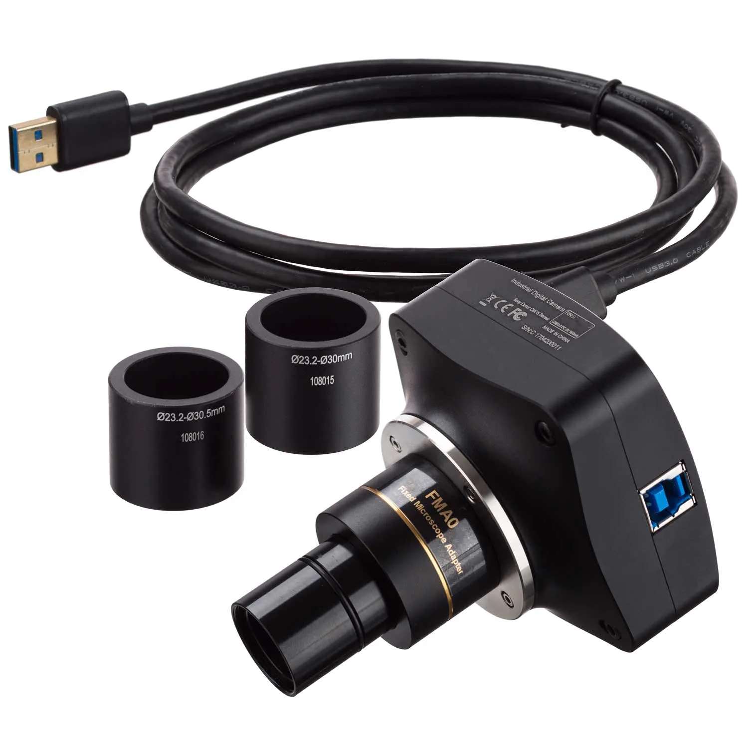 AmScope MU Series 1.5MP Color Global-Shutter CMOS USB 3.0 Microscope Camera