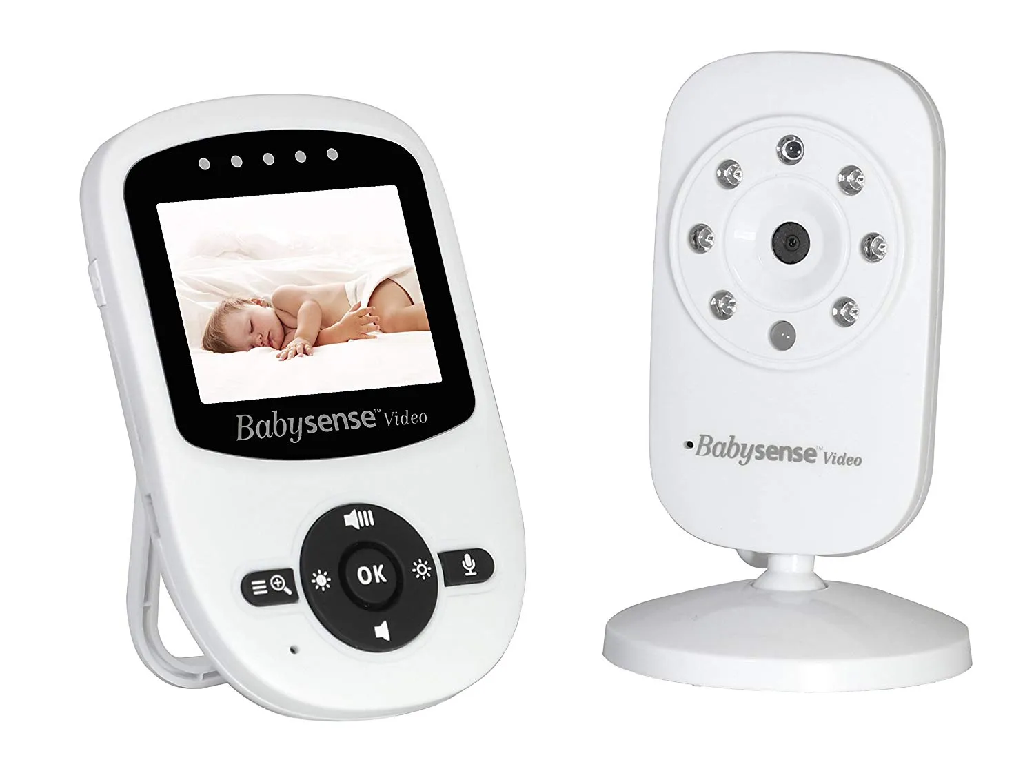 Babysense Video Baby Monitor with Two Digital Cameras, LCD Display, Infrared Night Vision, Two Way Talk, Room Temperature, Lullabies, Long Range