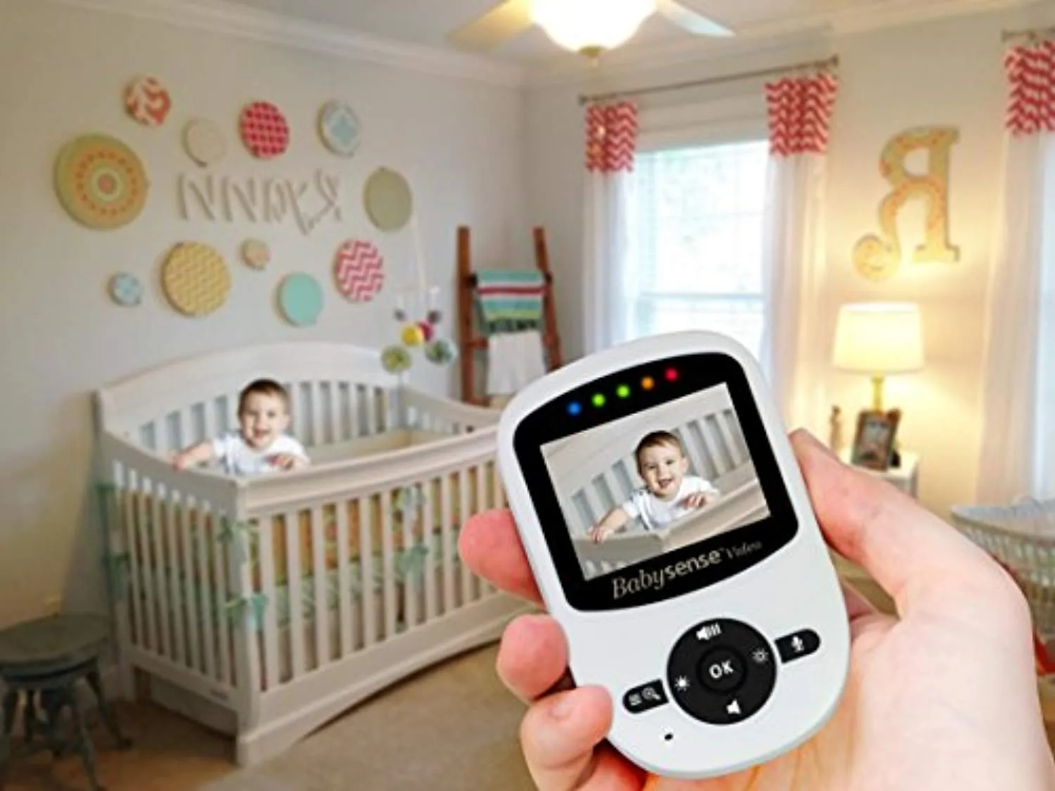 Babysense Video Baby Monitor with Two Digital Cameras, LCD Display, Infrared Night Vision, Two Way Talk, Room Temperature, Lullabies, Long Range