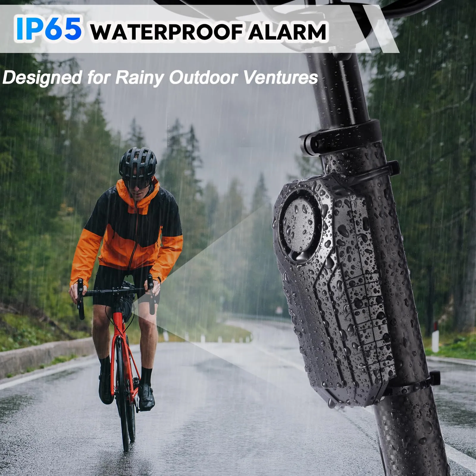 Bike Alarm, 113dB Loud Waterproof Wireless E-Bike Motorcycle Alarm with Remote, Anti-Theft Vibration Motion Sensor Multipurpose Security Alarm System, Ebike Accessories