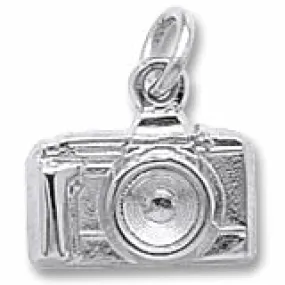 Camera Charm In 14K White Gold