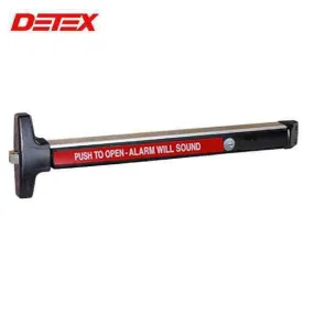 Detex - V40 - Rim Exit Device - Electric Alarm with Battery (EB) - Cylinder Dogging - Surface Strike - Satin Aluminum - 48"
