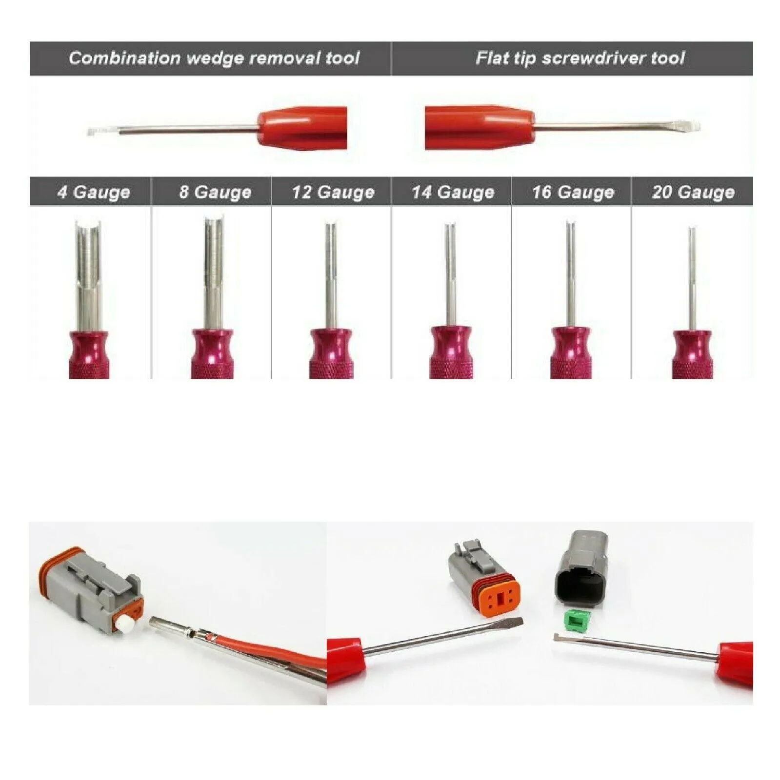 Deutsch Terminal Ratcheting Crimping Tool- Includes 6 Quick Change Dies PLUS 7pc Deutsch Terminal Release/Removal Tool Kit