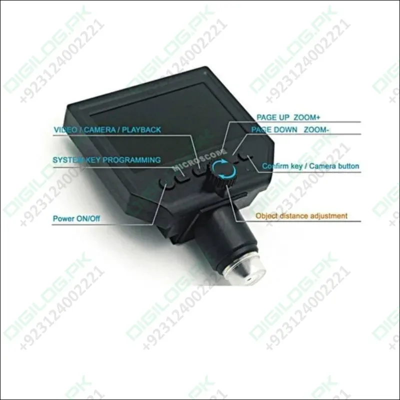 Digital Microscope 4.3in Hd Led 3.6mp 1-600x Continuous Magnifier