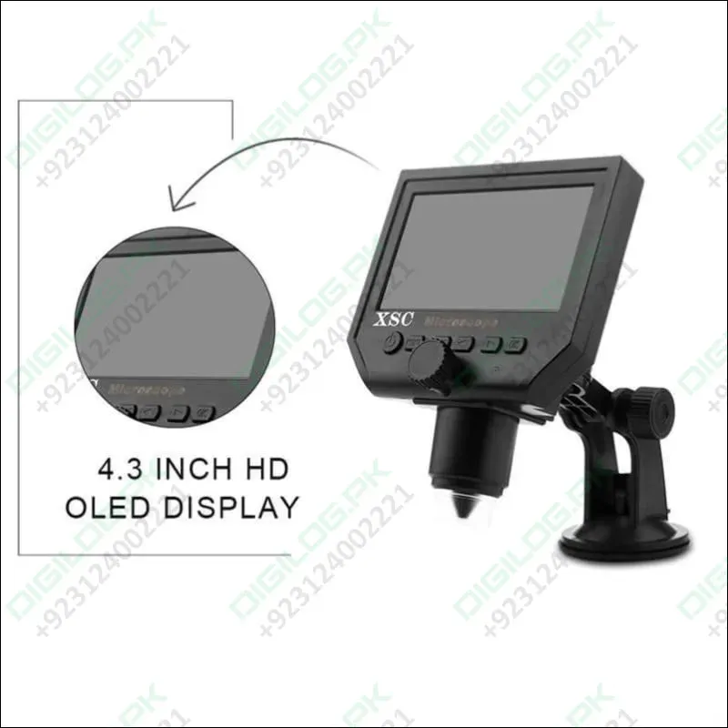 Digital Microscope 4.3in Hd Led 3.6mp 1-600x Continuous Magnifier