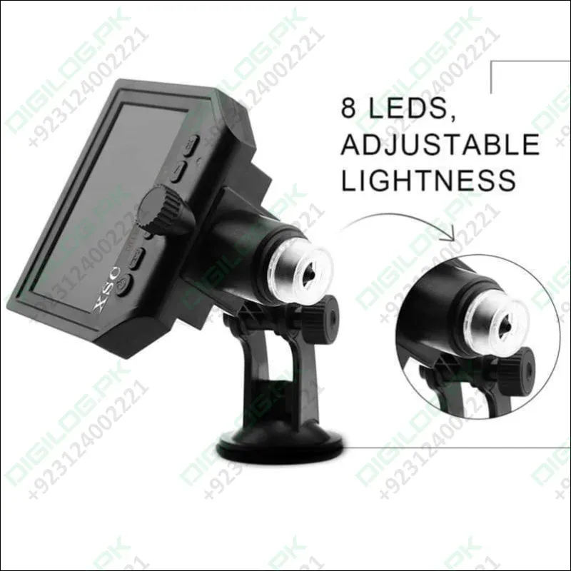 Digital Microscope 4.3in Hd Led 3.6mp 1-600x Continuous Magnifier
