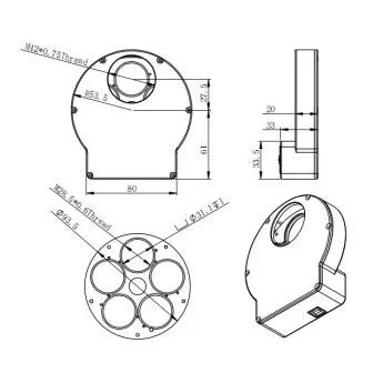 EFW Mini Electronic Five-Position Filter Wheel - 1.25"/31mm
