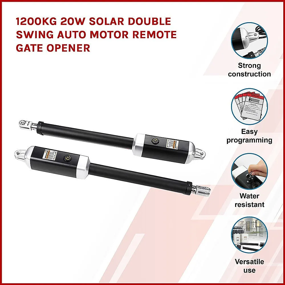 Energy-Smart 1200KG Solar Powered Gate Opener with Remotes