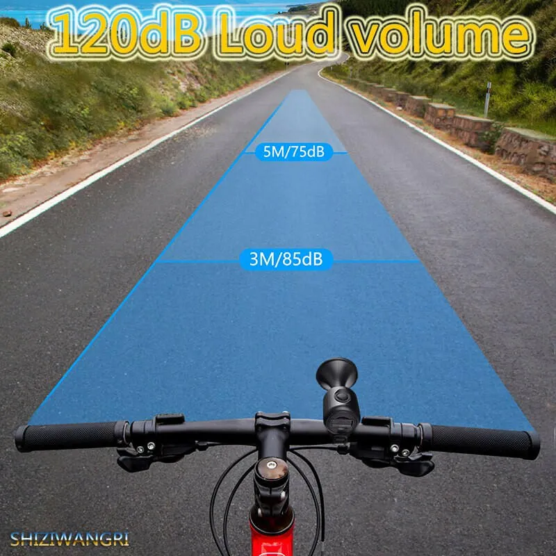 ESLNF Bike Bell Electronic Loud Horn ABS 120db Safety Electric Bell IPX4 Speaker Alarm Ring Bicycle Handlebar Warning Bell