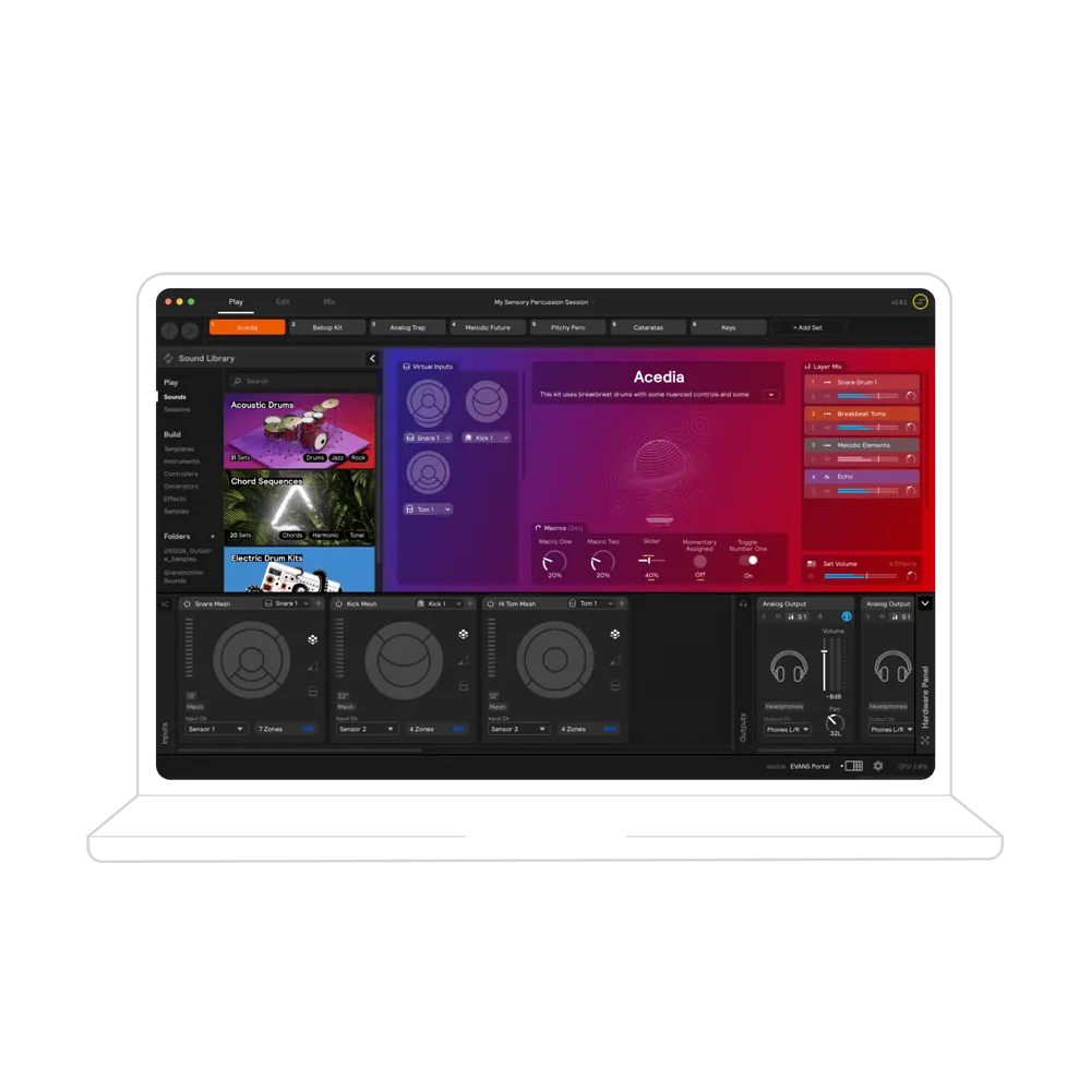 Evans EHSP-1 Hybrid Sensory Percussion Sound System Bundle