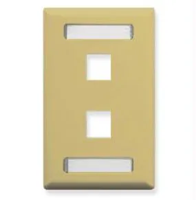 Faceplate- Id- 1-gang- 2-port- Ivory