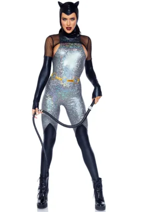 Feline Felon Villain Catsuit Costume