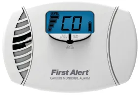 First Alert 1039746 Carbon Monoxide Alarm with Backlit Digital Display and Battery Backup, Digital Display, 85 dB, White :EA: QUANTITY: 1