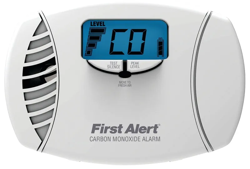 First Alert 1039746 Carbon Monoxide Alarm with Backlit Digital Display and Battery Backup, Digital Display, 85 dB, White :EA: QUANTITY: 1