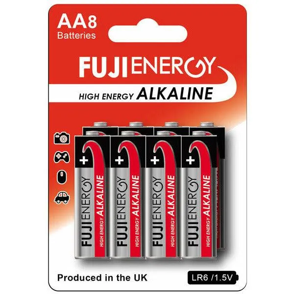 FujiEnergy 1.5V AA LR6 High Energy Alkaline Batteries - Pack of 8 | 815828