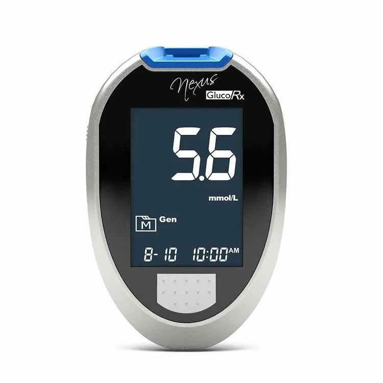 GlucoRx Nexus Blood Glucose Monitoring System Kit & 50 Extra Test Strips