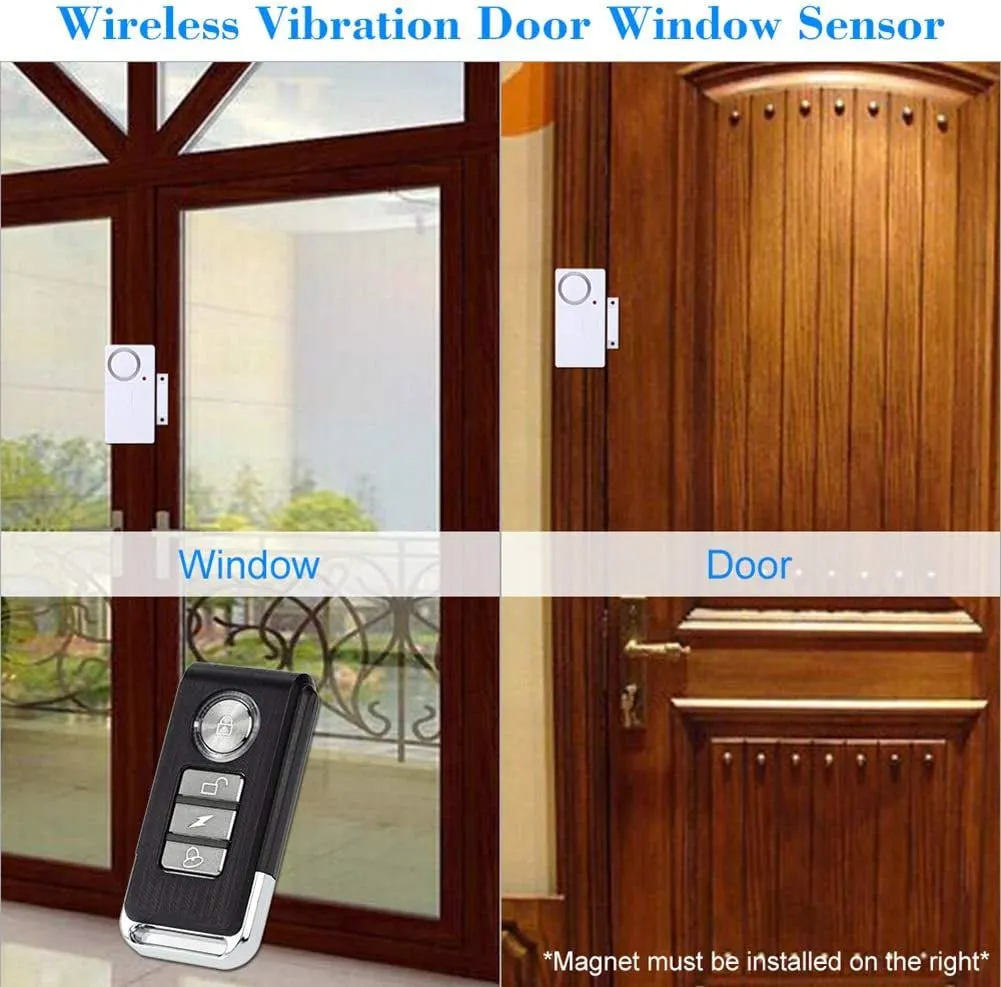 HENDUN Wireless Remote Door Alarm, Windows Open Alarms,Magnetic Security Sensor, Pool Door Alarm for Kids Safety, Alzheimer'S Apartment Alarm