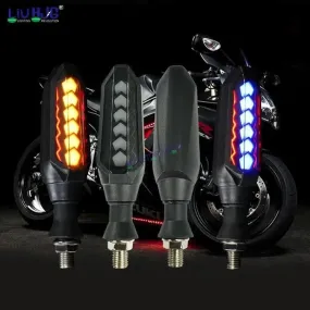 HJG Indicator Round Waterproof Flexible Blinker Bright LED Indicators Universal For All Bike Models Motorcycle Turn Signal Lights HJG Indicator with DRL 231114