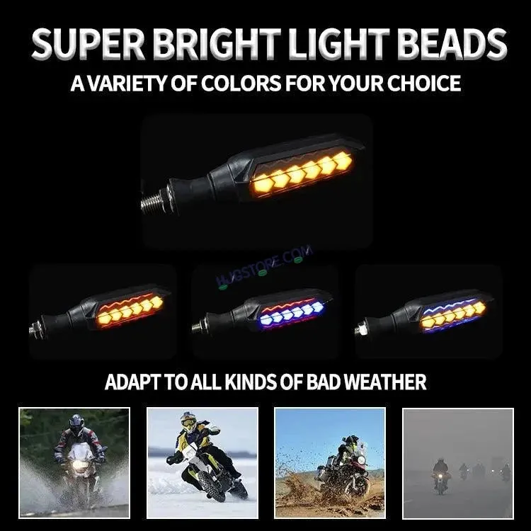 HJG Indicator Round Waterproof Flexible Blinker Bright LED Indicators Universal For All Bike Models Motorcycle Turn Signal Lights HJG Indicator with DRL 231114