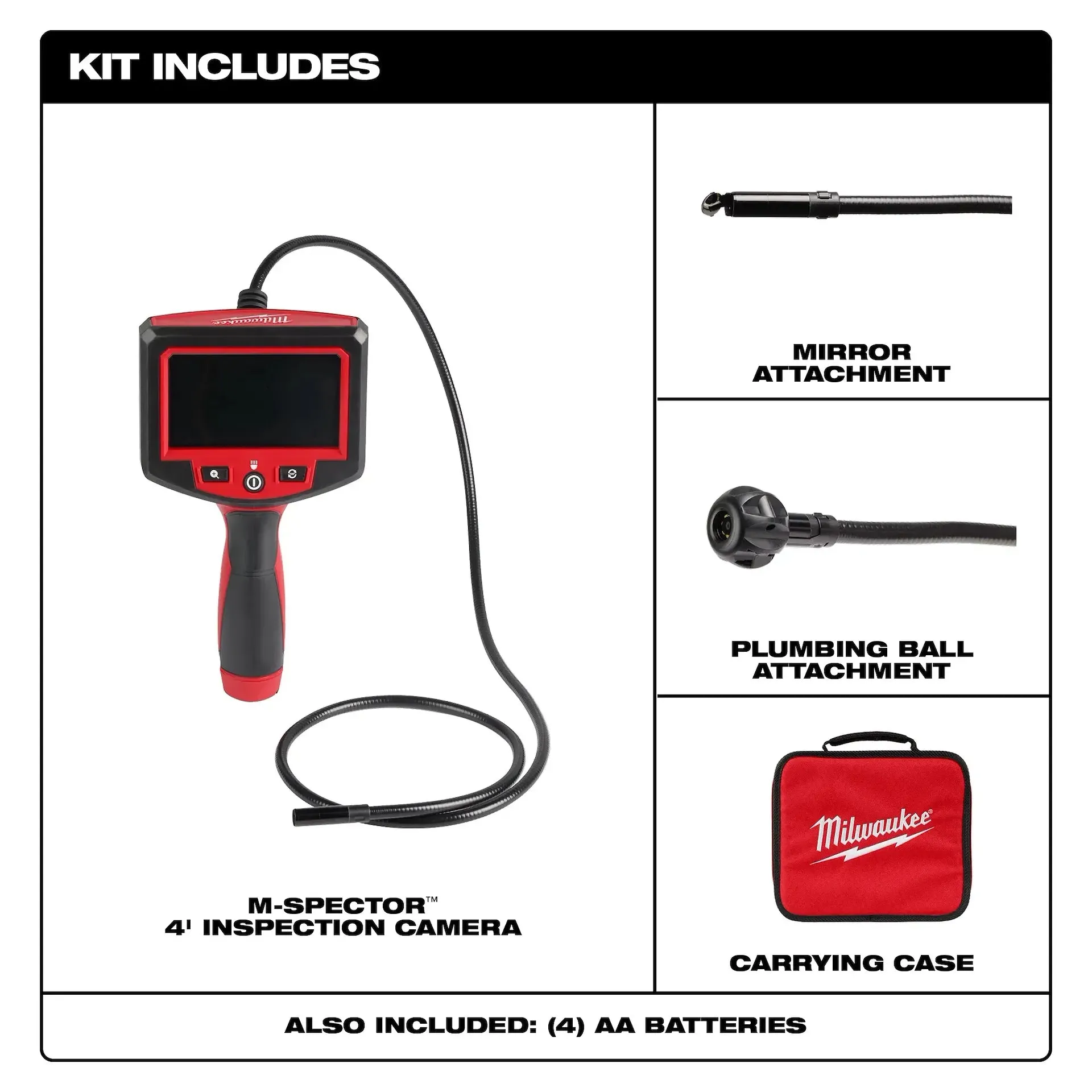 Inspection Camera - Milwaukee M-Spector™ 4’ Inspection Camera, 2319-20