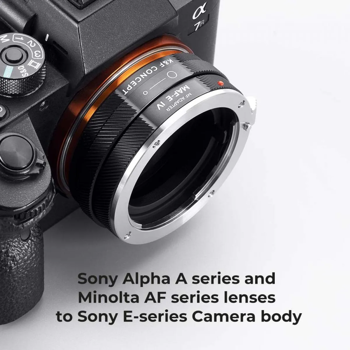 K&F Concept Sony Alpha A and Minolta AF Lens Mount to Sony E Camera Body Adapter Ring, matte lacquer, MAF-E IV PRO